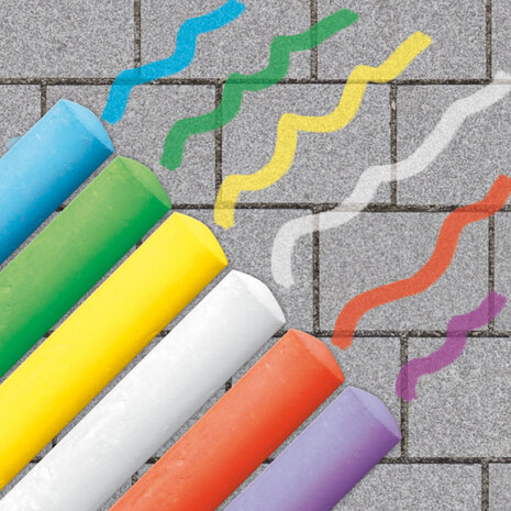 stoepkrijt 6 stuks multicolor