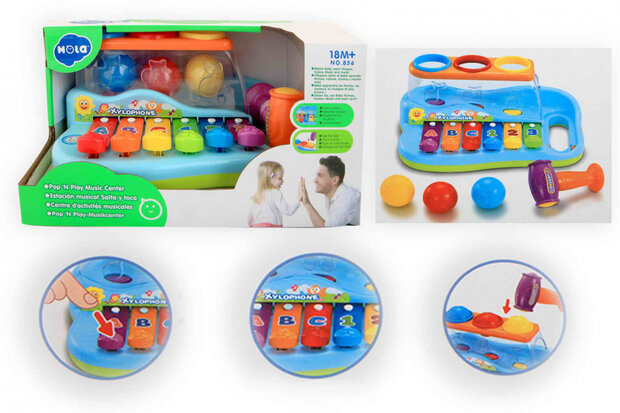 speelgoed xylophoon pop &#039;n play 28 cm