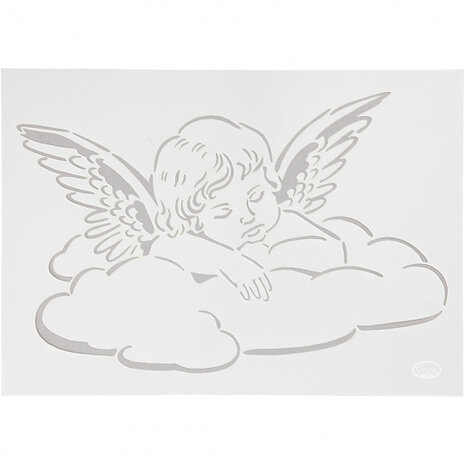 Flexibel sjabloon engel 21 x 30 cm wit