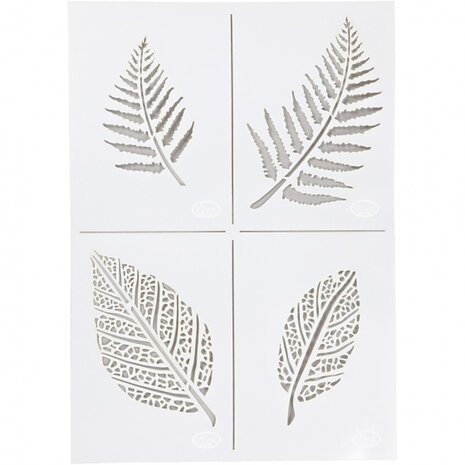 Flexibel sjabloon bladeren 21 x 30 cm wit