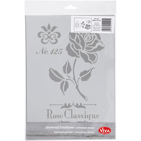 Flexibel sjabloon roos 21 x 30 cm wit