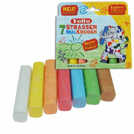 zevendelige set stoepkrijt