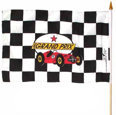 racevlag aan houten mast 60 cm