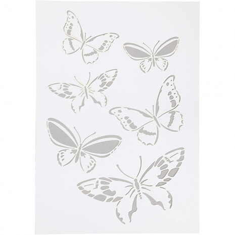 flexibel sjabloon vlinders 21x30 cm transparant