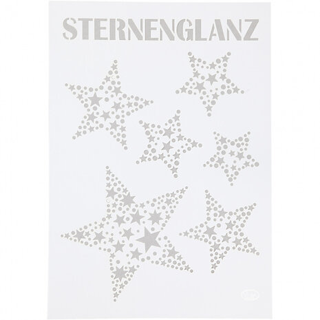 flexibel sjabloon sterren 21x30 cm transparant
