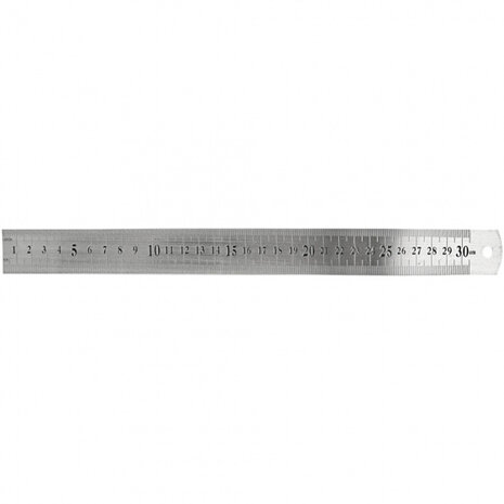 liniaal 30 cm metaal zilver