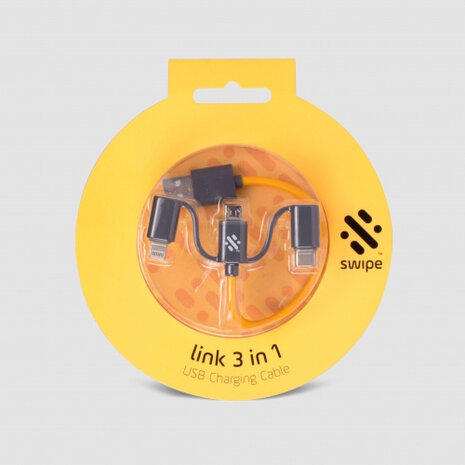 Link 3-in-1 Cable 20cm geel