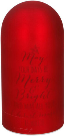 kerstdecoratie met LED 9x18 cm glas rood