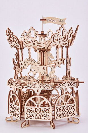 modelbouw Carrousel hout 30 cm bruin 179 onderdelen