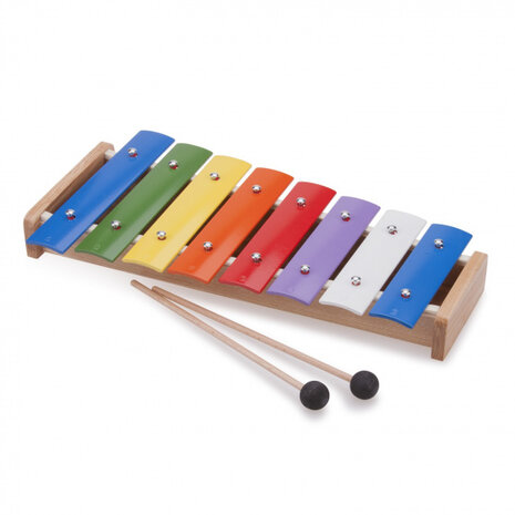 metallofoon 8-toons 40,5 cm hout/staal 3-delig