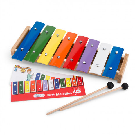 metallofoon 8-toons 40,5 cm hout/staal 3-delig