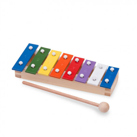 mini-metallofoon 8-toons 26 cm hout/staal 3-delig