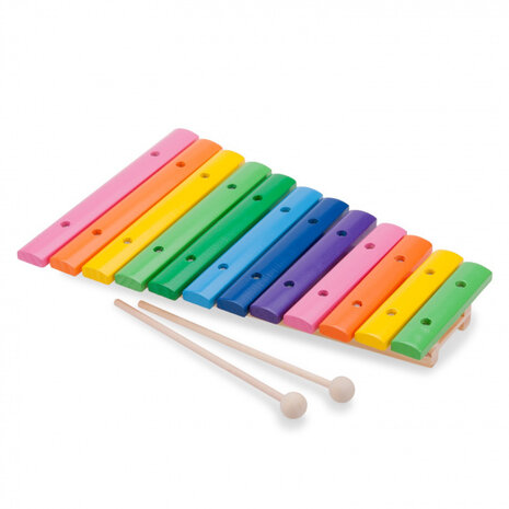 xylofoon 12 toons 33 cm hout/staal 3-delig