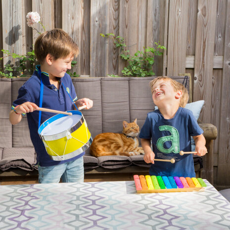 xylofoon 12 toons 33 cm hout/staal 3-delig