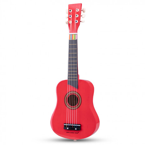 gitaar De Luxe junior 64 cm hout rood 4-delig
