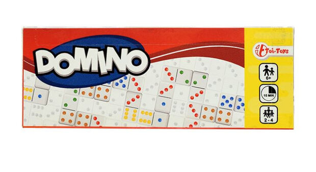 dominospel junior 13 x 5 x 2 cm wit/zwart 28 stenen