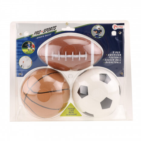 mini-sportballen Pro Sports rubber 3-delig