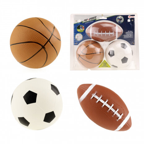 mini-sportballen Pro Sports rubber 3-delig