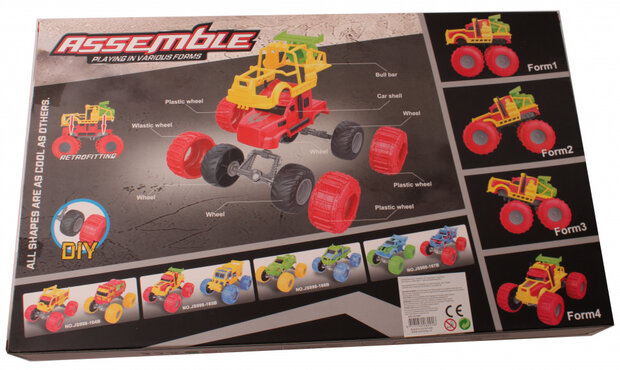 autobouwset Assemble jongens geel/groen 24-delig accessoires