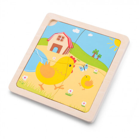 legpuzzel Kip junior hout 4 stukjes