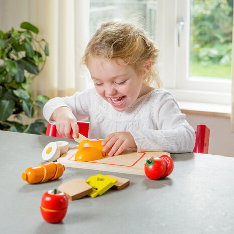 snijset ontbijt junior 24 cm hout 10-delig