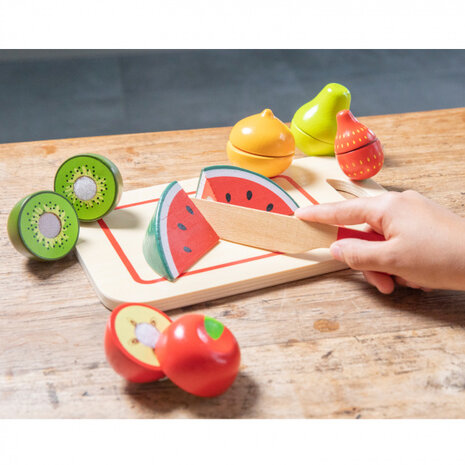 snijset fruit junior 24 cm hout 8-delig