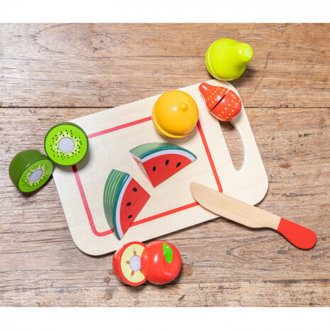 snijset fruit junior 24 cm hout 8-delig