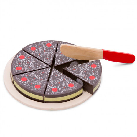 snijset chocoladetaart junior 16 cm hout 3-delig