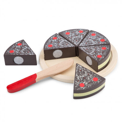 snijset chocoladetaart junior 16 cm hout 3-delig
