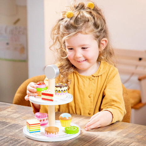 etag&egrave;re met cakejes junior hout 9-delig