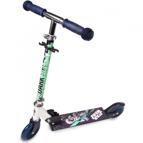 2-wiel kinderstep Star Wars jongens aluminium groen/donkerblauw