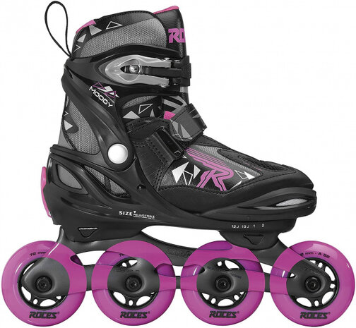 inline skates Moody Tif 82A zwart/roze maat 30-35