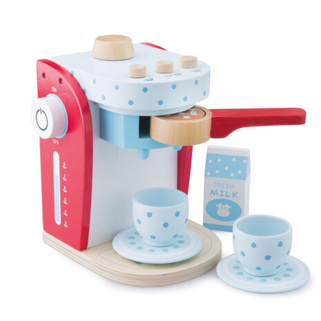 koffiezetter junior 19 cm hout rood 5-delig