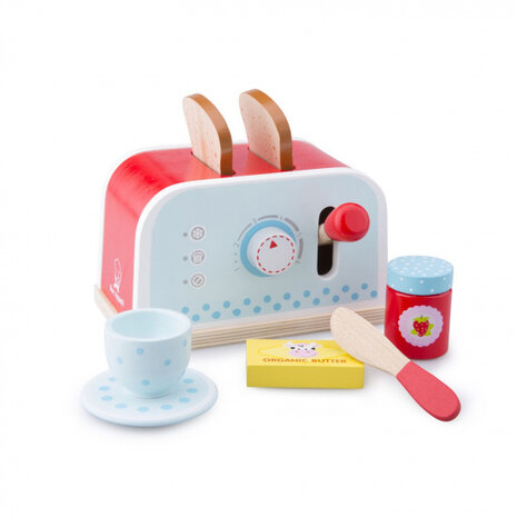 broodrooster junior 18,5 cm hout rood 6-delig