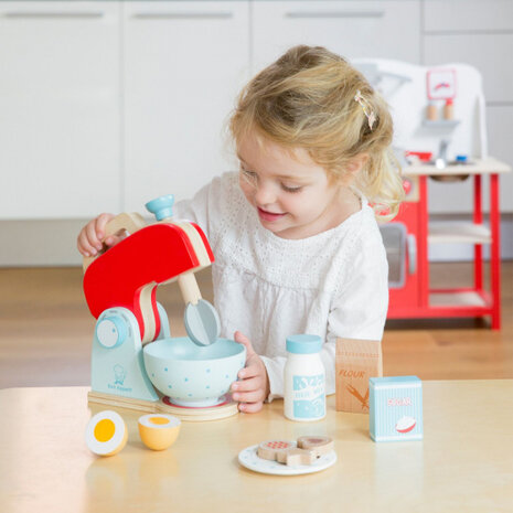 mixerset junior 20,8 x 18,2 cm hout rood 7-delig
