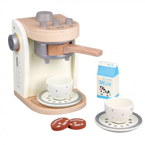 koffiezetter junior 19 cm hout bruin 5-delig