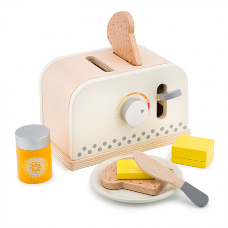 broodrooster junior 18,5 cm hout bruin 6-delig