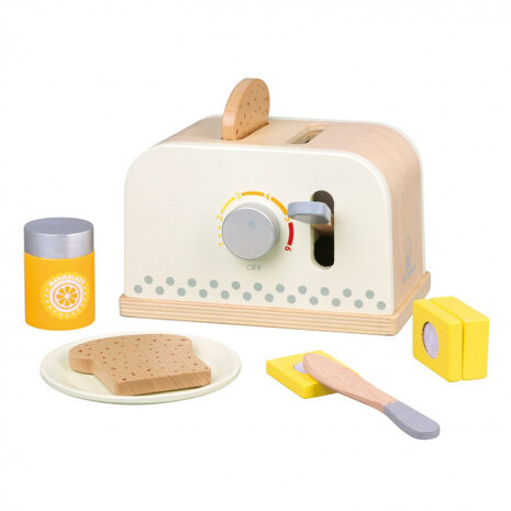 broodrooster junior 18,5 cm hout bruin 6-delig