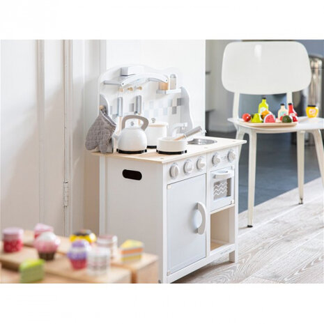 kinderkeuken junior 78 x 60 cm hout wit 8-delig