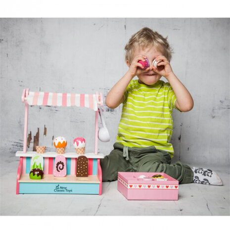 ijskraam junior 30 x 30 cm hout roze 5-delig