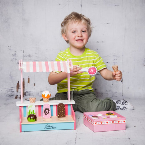 ijskraam junior 30 x 30 cm hout roze 5-delig