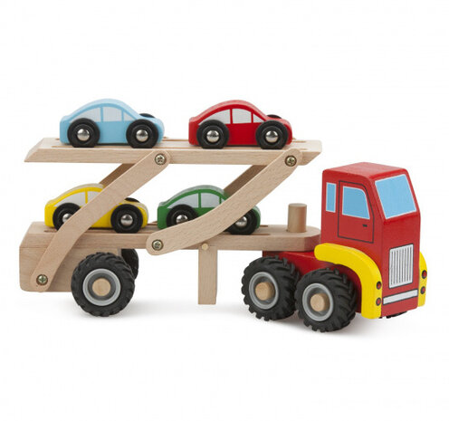 autotransporter junior hout rood/bruin 2-delig