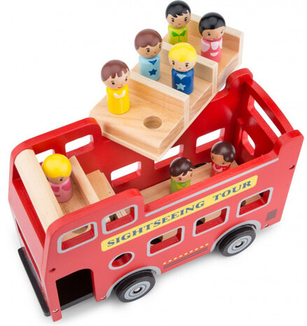 city-tour bus Little Driver hout rood 2-delig