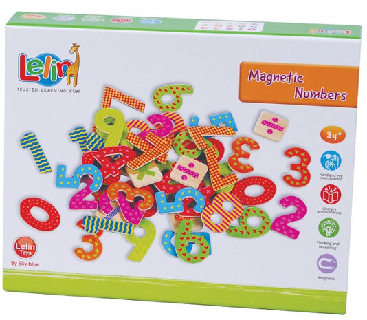 magnetische cijfers &amp; rekentekens junior hout 60 stuks