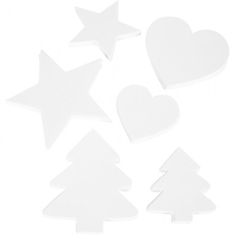 knutselset kerstfiguren 6-10 cm karton wit 300 stuks