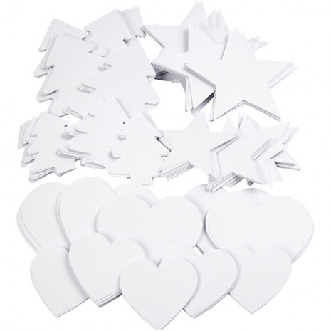 knutselset kerstfiguren 6-10 cm karton wit 300 stuks