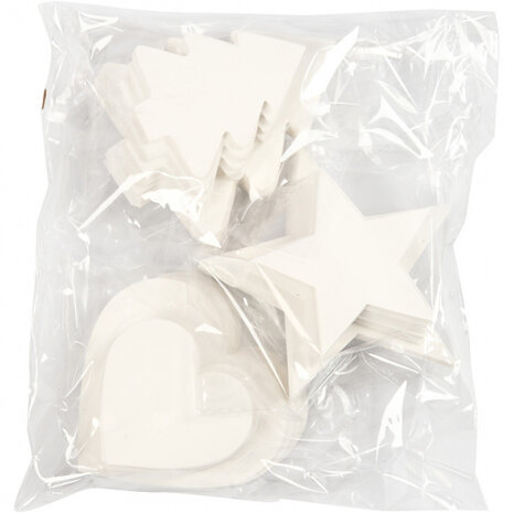 knutselset kerstfiguren 6-10 cm karton wit 300 stuks