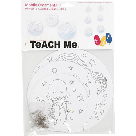 mobiel Ornaments 12-15-18 cm karton wit 3 sets