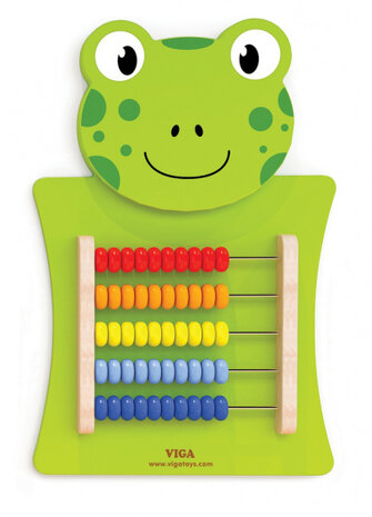 wandspel kikker telraam junior 55 cm groen hout