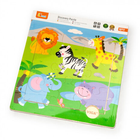 legpuzzel Wilde Dieren junior hout 9 stukjes